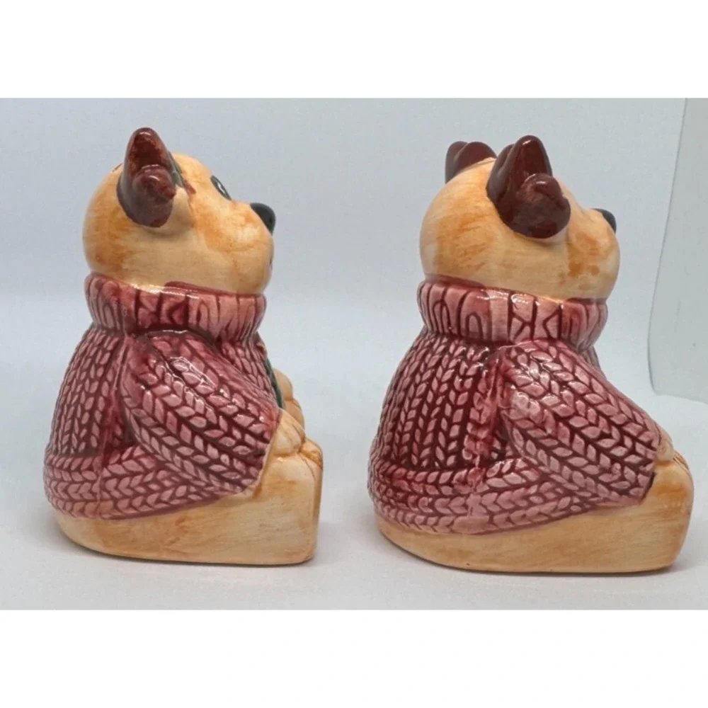 Reindeer in Sweaters Salt And Pepper Shakers - New Open Box